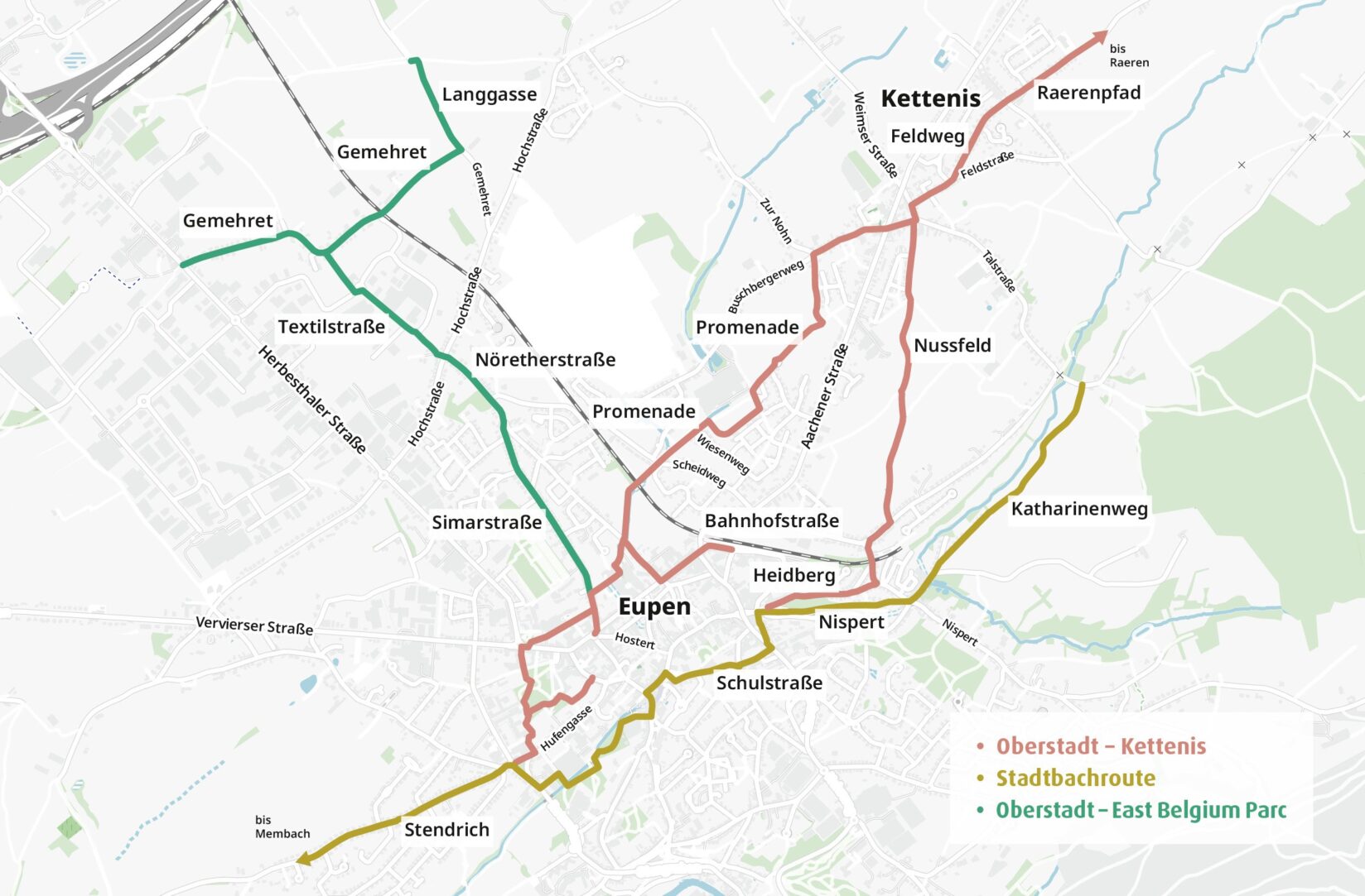 Wegenetz drei neue Trassen_Layout Pavonet